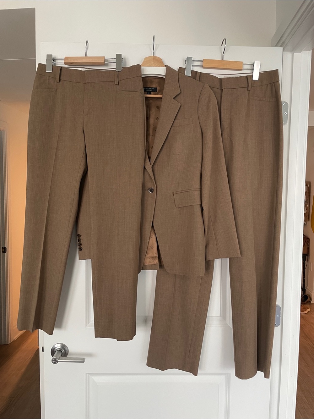 Banana Republic Women’s Tan-Brown Italian Wool Suit - Jacket & 2 Trouser Options